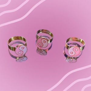 Y2K Handmade Yin&Yang Pink Ring